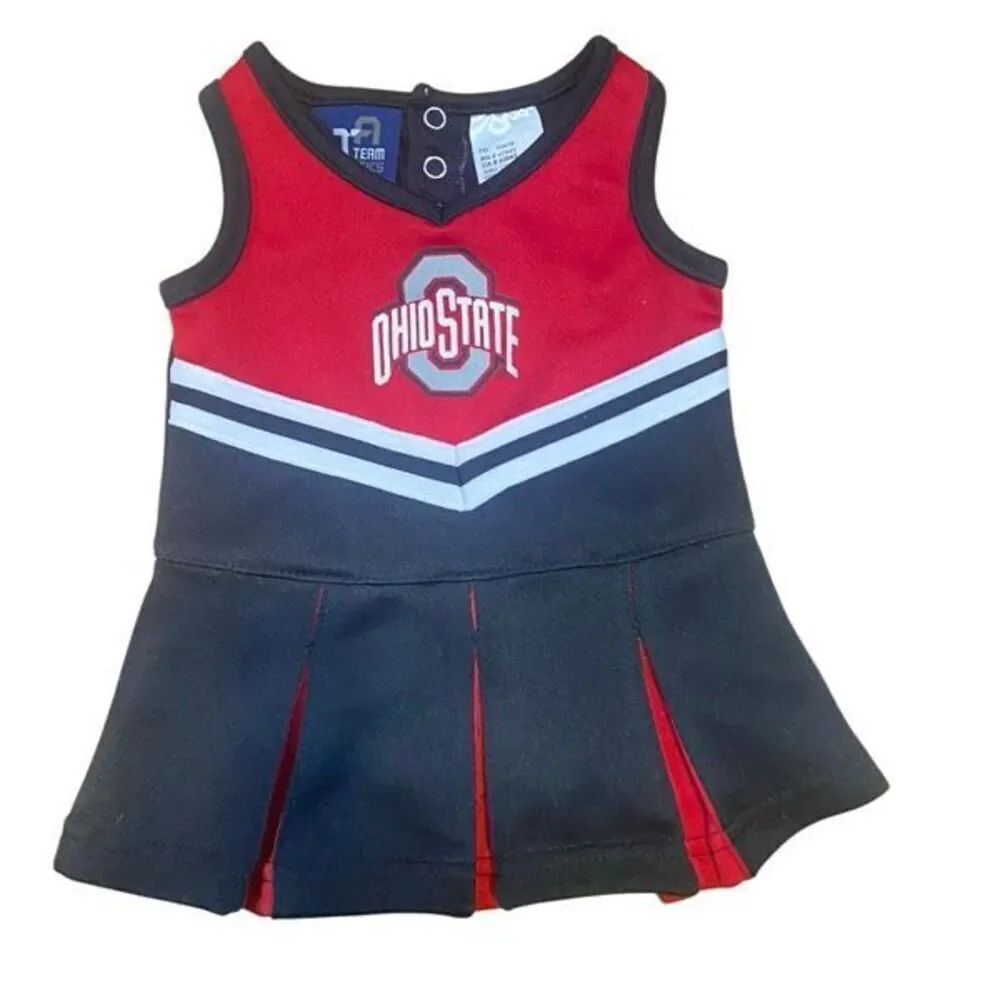Team athletics size 0-3 months NCAA Ohio state infant cheer leader outfit